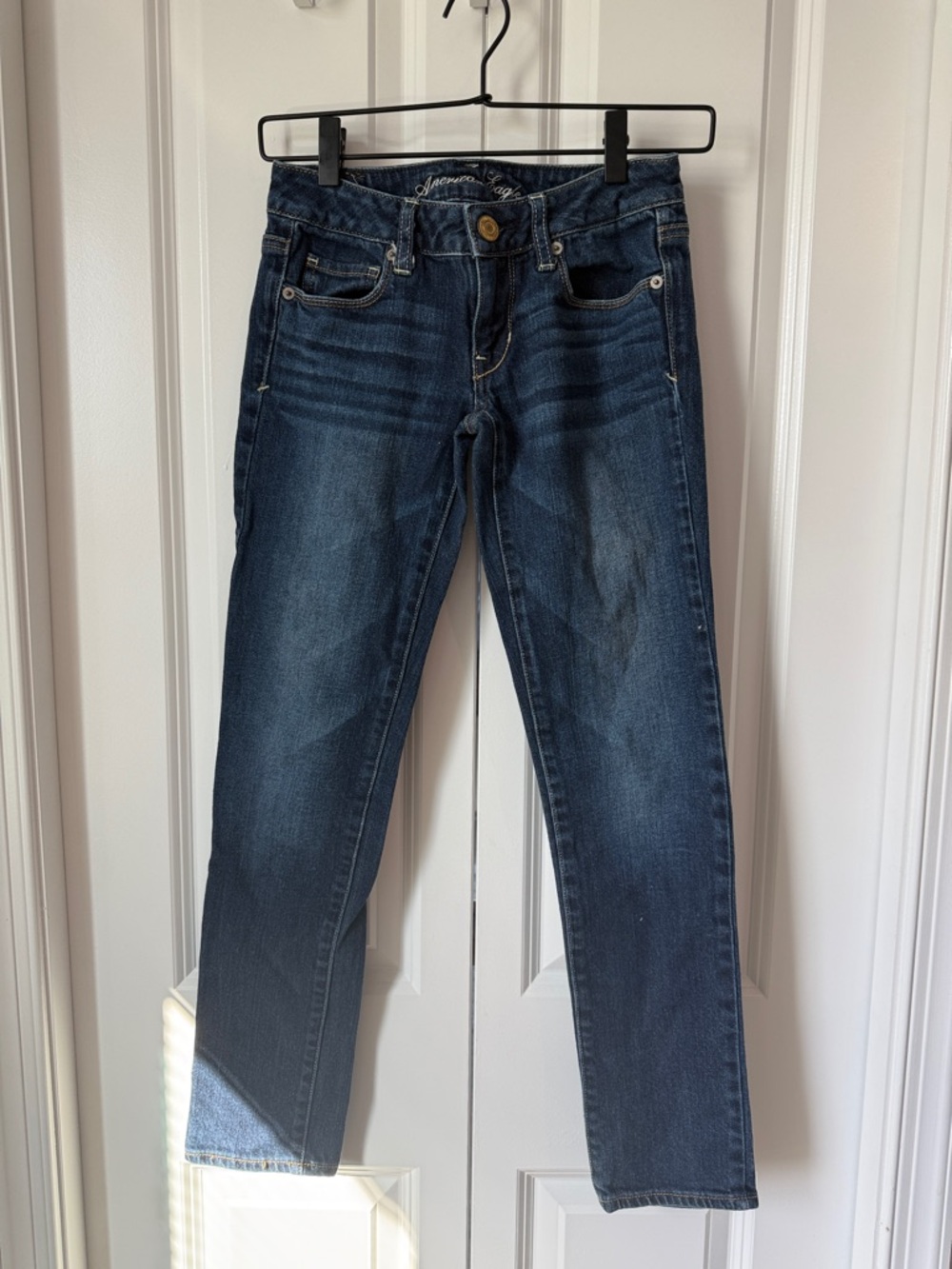 American Eagle Outfitters Dark Wash Straight-Leg Jeans
